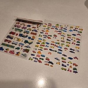 2 Sticker Sheets Trucks Cars Vehicles Bus Motorcycle Puff Stickers Scrapbooking
